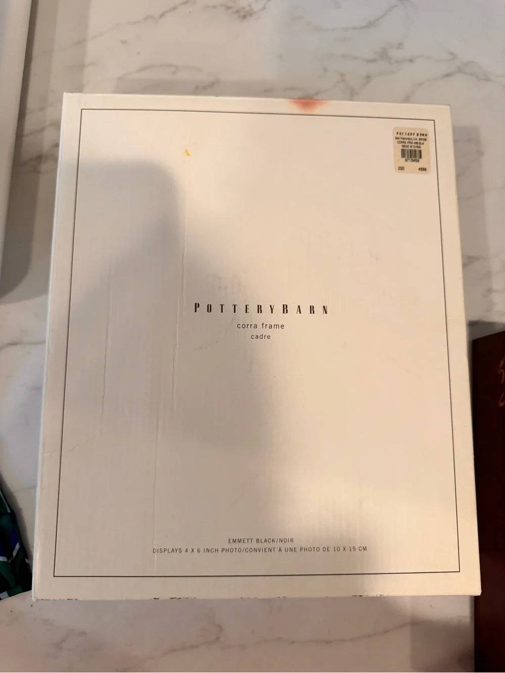 NWT Pottery Barn Corra Frame Tabletop Black Bamboo 4x6 Photo